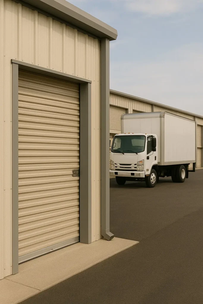 Box et camion de déménagement