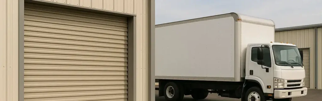 Box garde meuble et camion de déménagement